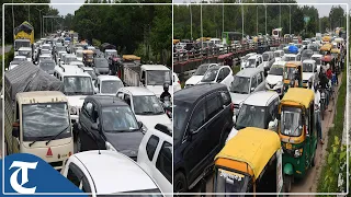 Chandigarh: Traffic jam on Madhya Marg beyond Housing Board light; Hallomajra-Panchkula road closed