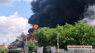 Видео "Новости-N": в Николаеве возник пожар на автозаправке