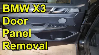How to remove driver's side interior door panel BMW X3 2011-2017