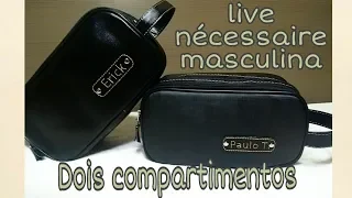 live necessaire masculina com dois compartimentos