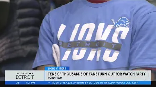 Tens of thousands of Detroit Lions fans turn out for watch party at Ford Field