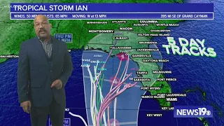 Tropical Storm Ian early Sunday morning update track, models