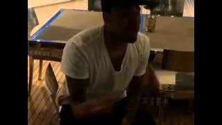 Chris Brown singing in St Tropez