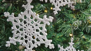 Crochet Beautiful Lacy Snowflake Pattern | EASY | The Crochet Crowd