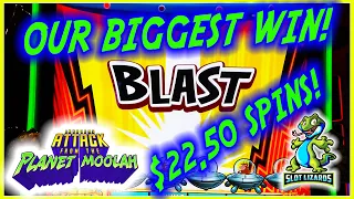 OUR BIGGEST WIN!!! UNBELIEVABLE! Invaders Attack From The Planet Moolah Slot $22.50 SPINS!