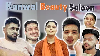 Kanwal Nay Ghar Main Saloon Khool Liya || Sari Family Par Apni Beauty Tips Apply Ki