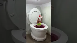 Balloon Prank on my Girlfriend in Worlds Largest Toilet #shorts #funny