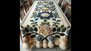 Wool tablecloth #knitted #design #tablecloth
