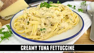 Canned Tuna Creates an Elegant and Garlicky Pasta | Creamy Tuna Fettuccine
