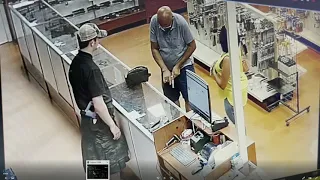 Retired Marne Negligent Discharge in gun store (Breakdown) Original Footage