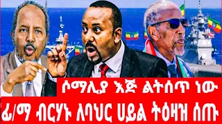 ሶማሊያ  እጅ ልትሰጥ ነው  ፊማ ብርሃኑ  ለባህር ሀይል ትዕዛዝ ሰጡ