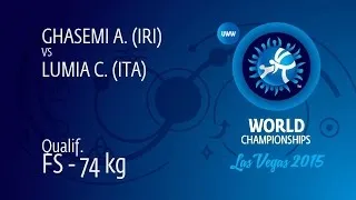 Qual. FS - 74 kg: A. GHASEMI (IRI) df. C. LUMIA (ITA) by TF, 12-1