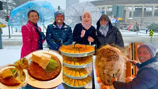 Snowfall In Istanbul Turkey | Breakfast In Istanbul | Kunafa | Doner Kabab | Istanbul Tour in Winter