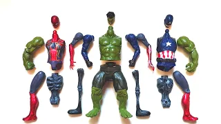 Merakit Mainan Hulk Smash Vs Spiderman Vs Captain America Vs Siren Head - Avengers