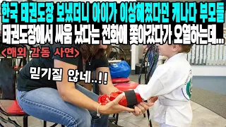 한국 태권도장 보냈더니 아이가 이상해졌다던 캐나다 부모들, 태권도장에서 싸움 났다는 전화에 쫓아갔다가 오열하는데...