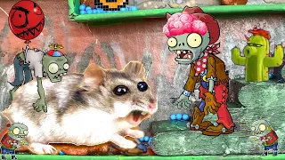 🐹 Zombie Hamster Maze with Traps 😱[OBSTACLE COURSE]😱 + Escape Zombies