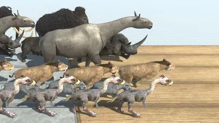 ARBS Running Race: Modern Mammals and Prehistoric Mammals Animal Revolt Battle Simulator