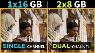 ✔️Single 16 GB vs Dual 2x8 GB  RAM in 2023 | ✔️Single vs Dual Channel |1440p and 4K Tests