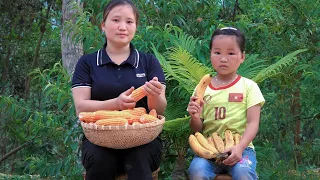 Harvest the garden of pumpkins and melons and bring them to the market to sell - With my daughter