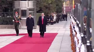 Xi, Trump inspect the guard of honor during welcome ceremony