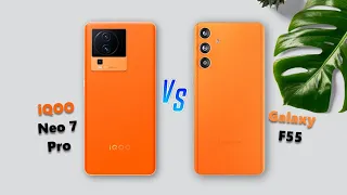 iQOO Neo 7 PRO ⚡ vs ⚡ SAMSUNG Galaxy F55 Full Comparison