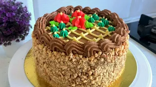 CAKE "KIEV" Meringue cake with hazelnuts // Yummy homemade cake