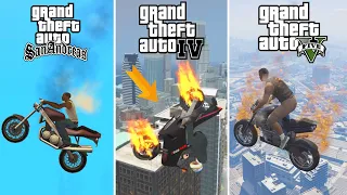 While Burning Jumping from the Highest Points in - GTA Games