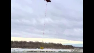 Water Hog 10,000 litre bucket being test flown with Billings Flying Service Montana