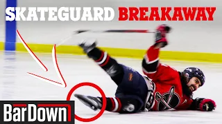 CAN YOU SCORE A SHOOTOUT GOAL WITH A SKATE GUARD ON? | BARDOWN SHOWDOWN