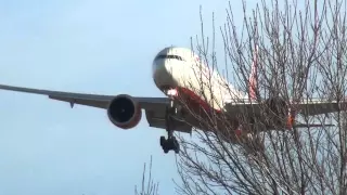 Boeing 777 Air India / Landing at London Heathrow / HD