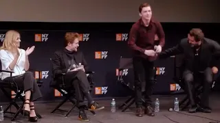 Tom Holland chair breaks during in an  Interview#