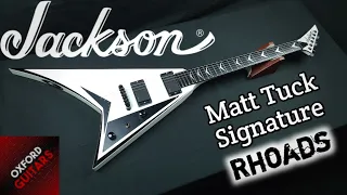 Jackson Matt Tuck Signature Rhoads 2008 Snow White with Black Bevels Signed guitar close up video