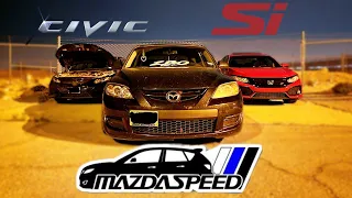 Race Night | Mazdaspeed3 Vs Civic SI (FC1) Vs Subaru WRX & more