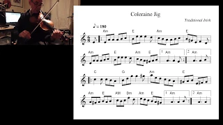Irish Fiddle - Coleraine Jig played at a sedate pace