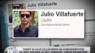 Villafuerte's son apologizes for Robredo tweets