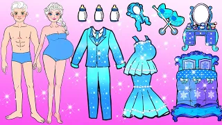 Vestido De Muñeca De Papel - Elsa Pregnant Mother and Daughter Princess Dress Up- Woa Doll Español