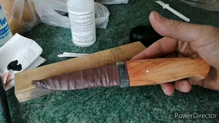 Handle shaping and finishing the knife!