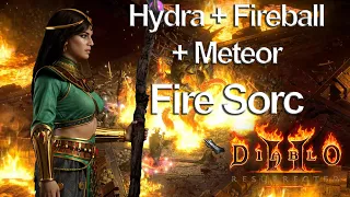 Diablo 2 Resurrected - My Fire Sorc (Fireball + Hydra + Meteor) Gears and Skills Guide Patch 2.6