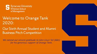 2020 Orange Tank Business Pitch Competition