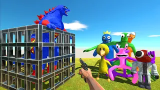 Fps Help Rainbow Friends Rescue Superman Godzilla 2014 - Animal Revolt Battle Simulator