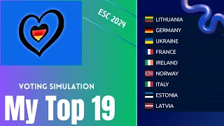 Eurovision 2024: Our Top 19: Voting Simulation