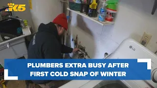 Plumbers staying busy with frozen pipes during first cold snap of season