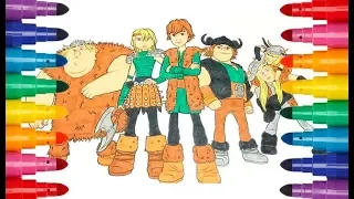 How to train your dragon coloring Hiccup, Astrid Как приручить дракона раскраска