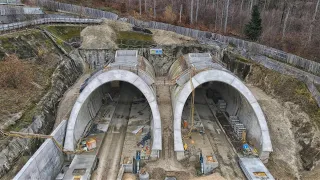 DB Neubaustrecke Wendlingen Ulm auf der Schwäbischen Alb im Dezember 2020