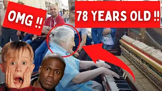 Top 5 Public Street Piano Performances ( 78 Year Old Woman Goes Off !!!!! )