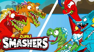 1 HOUR Of SMASHERS! | VOLCA-OH-NO THROWDOWN + More Kids Cartoons! | ZURU | Smashers World