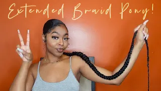 HOW TO : PROTECT NATURAL HAIR IN EXTENDED BRAIDED PONY | DETAILED TUTORIAL