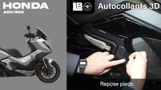 AUTOCOLLANTS 3D LabelBike® Protection Repose pieds compatibles avec les scooter Honda ADV350