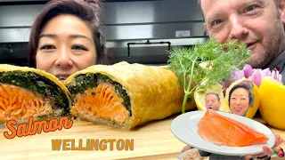 Super flakey salmon Wellington en croute  (easier than beef Wellington)