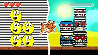 RED BALL 4: 5 GOLD BALL VS ALL PRISON BOSSES 'One Screen Fusion Battle' GAMEPLAY VOLUME 1,2,3,4,5